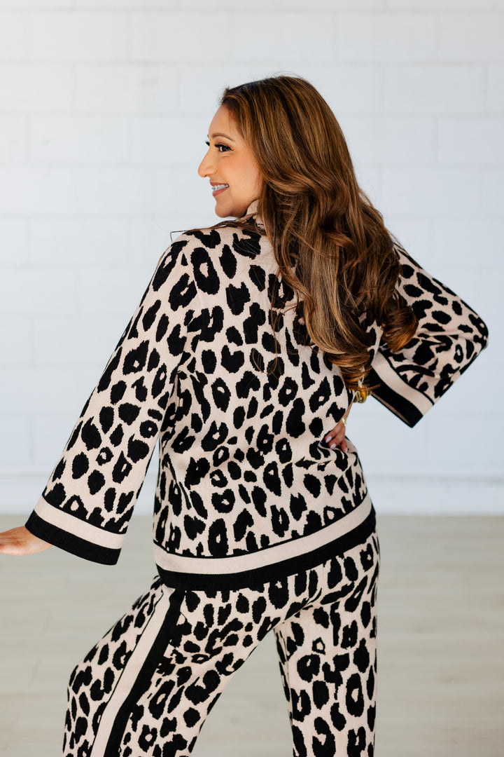 LILY LEOPARD MOCKNECK SWEATER