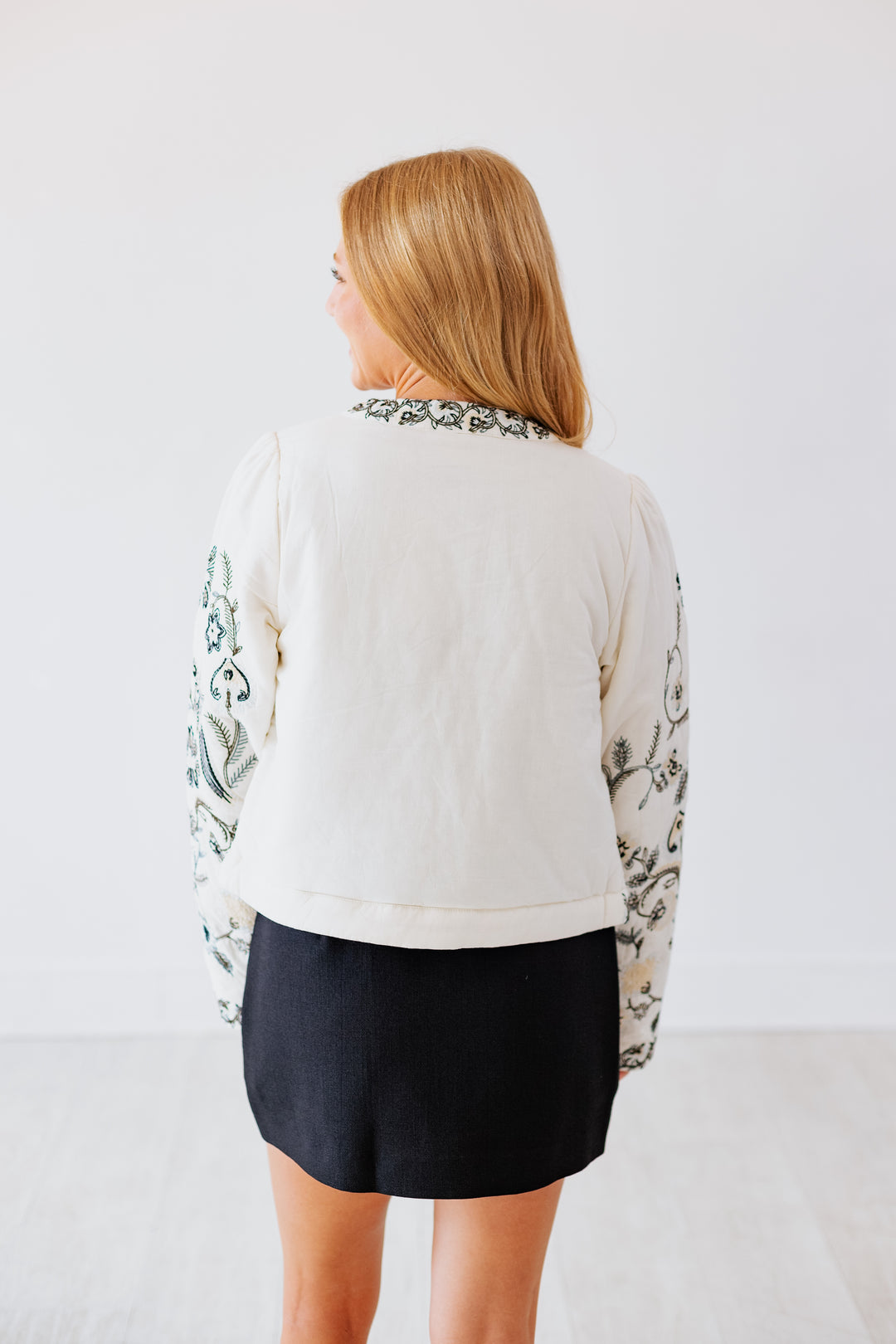 VERONICA EMBROIDERED ZIP UP JACKET