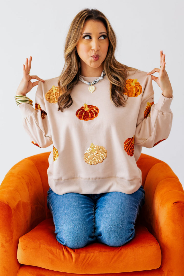SEQUIN PUMPKINS SWEATSHIRT