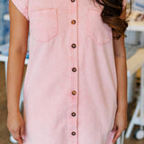 PINK SHERBET WASHED TWILL DRESS