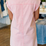 PINK SHERBET WASHED TWILL DRESS