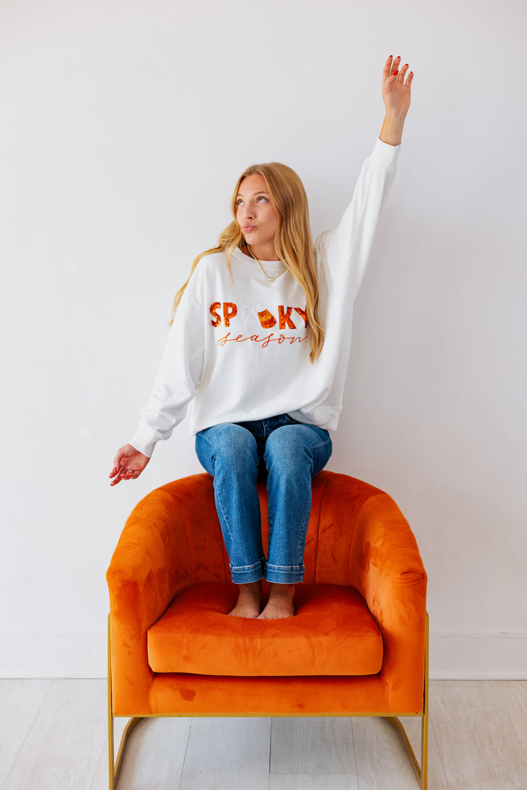 SEQUIN SPOOKY SEASON SWEATSHIRT