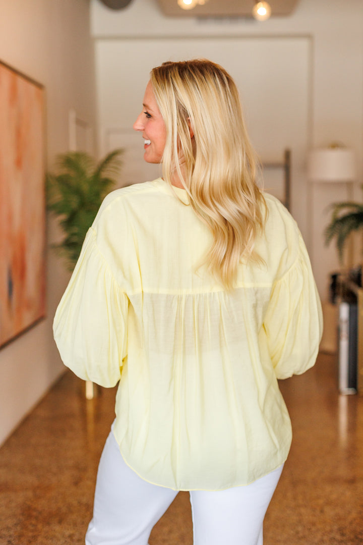 YELLOW PUFF SLEEVE BLOUSE
