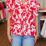 PINK PEONY FLORAL BLOUSE