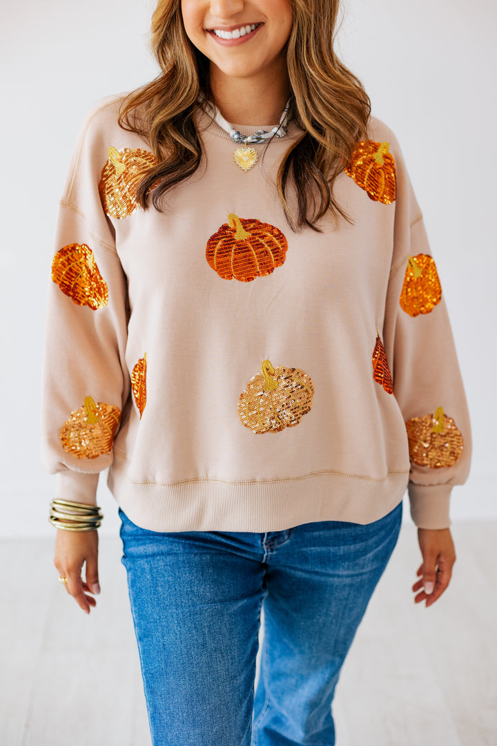 SEQUIN PUMPKINS SWEATSHIRT