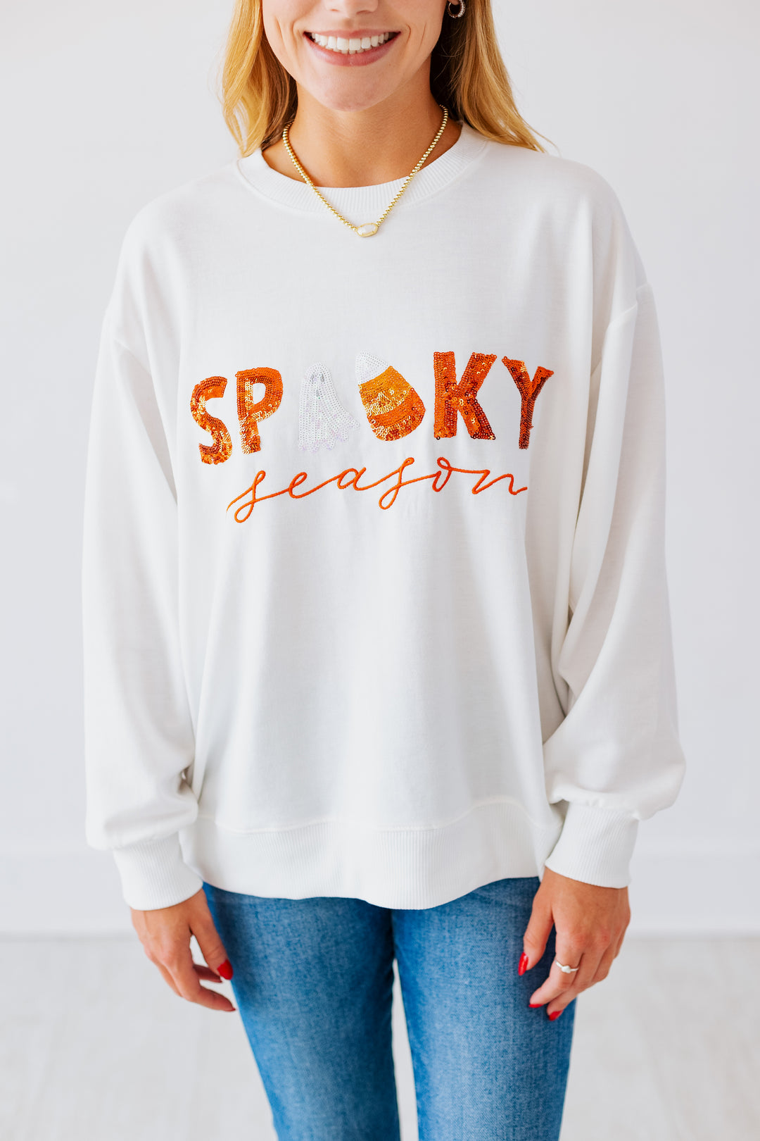 SEQUIN SPOOKY SEASON SWEATSHIRT