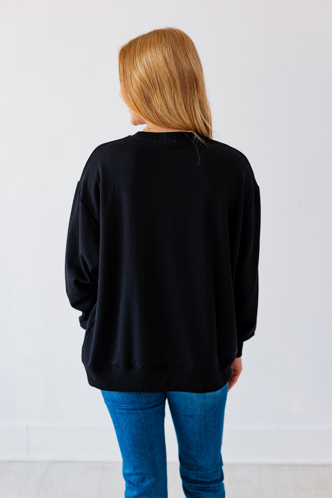 BLACK SEQUIN BATS SWEATSHIRT