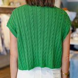 FRESH GRASS CABLE KNIT TOP