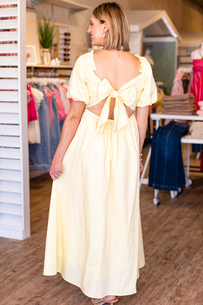 BELLA BUBBLE SLEEVE MAXI DRESS