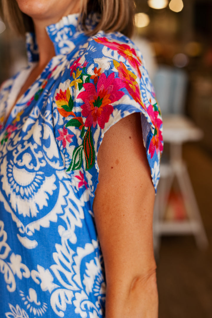 MELISSA EMBROIDERED FLORALS DRESS