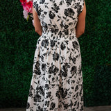 GARDEN PARTY FLORAL ZIP MIDI DRESS