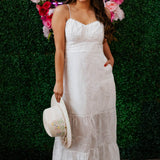 UNDER THE PALMS EYELET MAXI DRESS