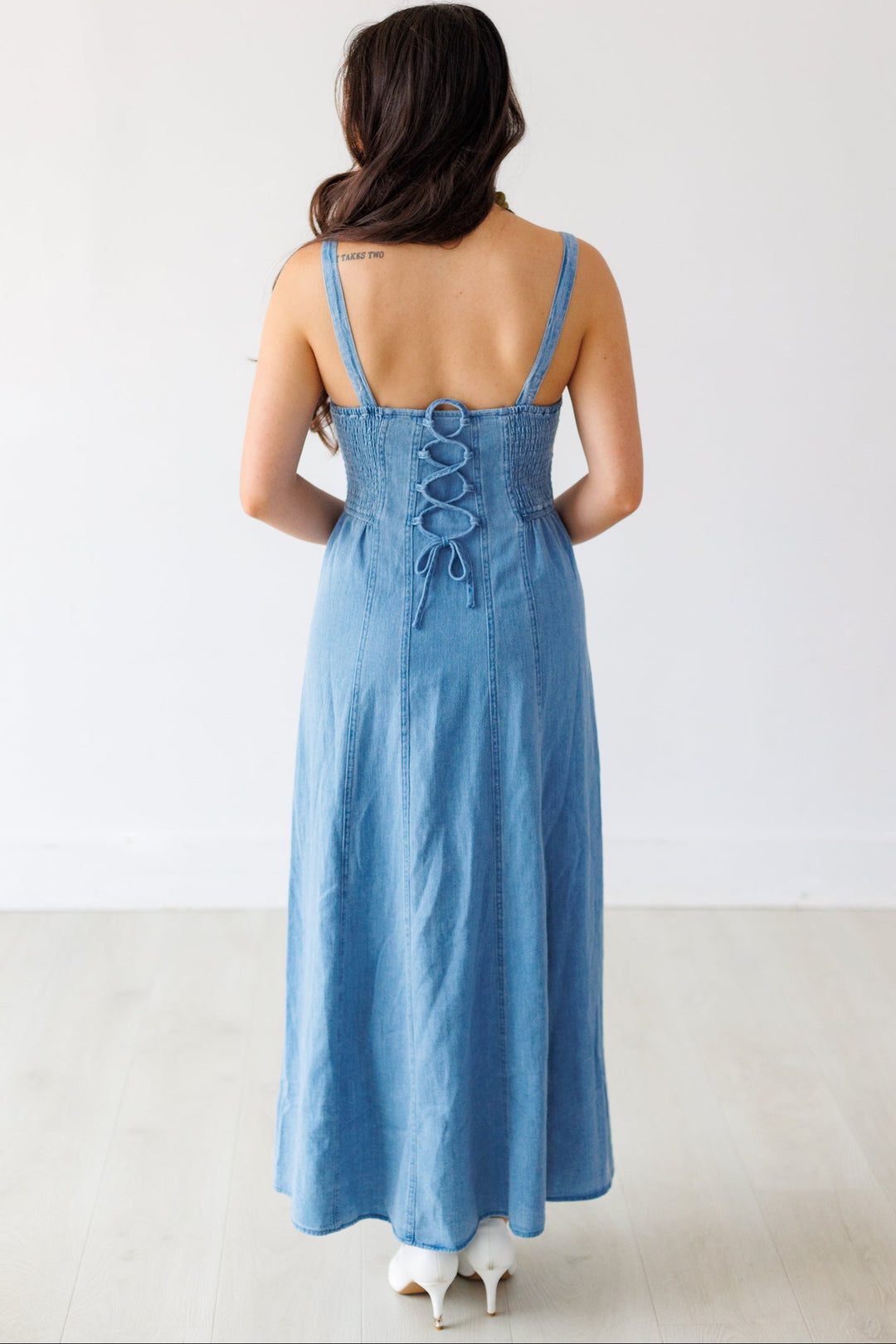 Z SUPPLY: LEONORA INDIGO MIDI DRESS