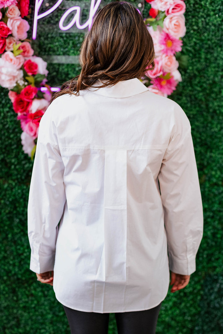 FINAL TOUCH SEQUIN & BEAD TRIM BLOUSE