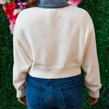 POP OF DENIM COLLARED SWEATER