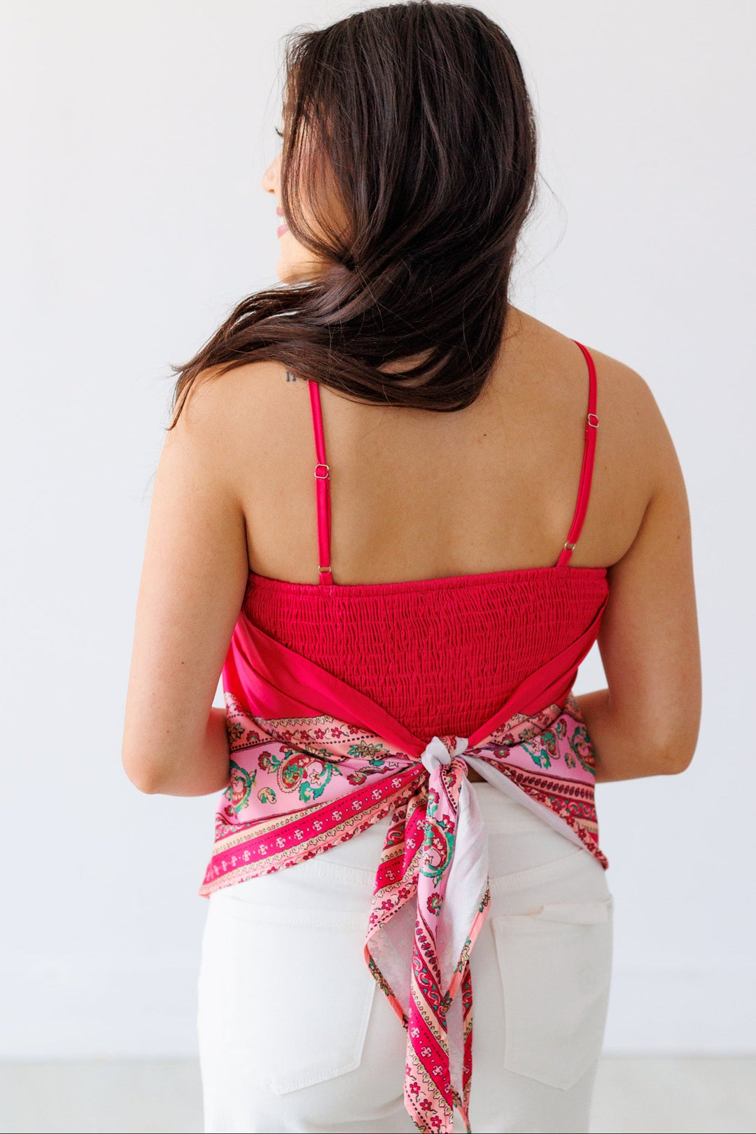 BORDER PRINT HANKERCHIEF TOP