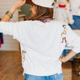 WESTERN MOTIF EMBROIDERED SWEATSHIRT