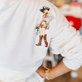 WESTERN MOTIF EMBROIDERED SWEATSHIRT