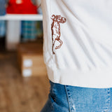 WESTERN MOTIF EMBROIDERED SWEATSHIRT