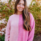 WARM DOWN COLOR BLOCK SWEATER PINK