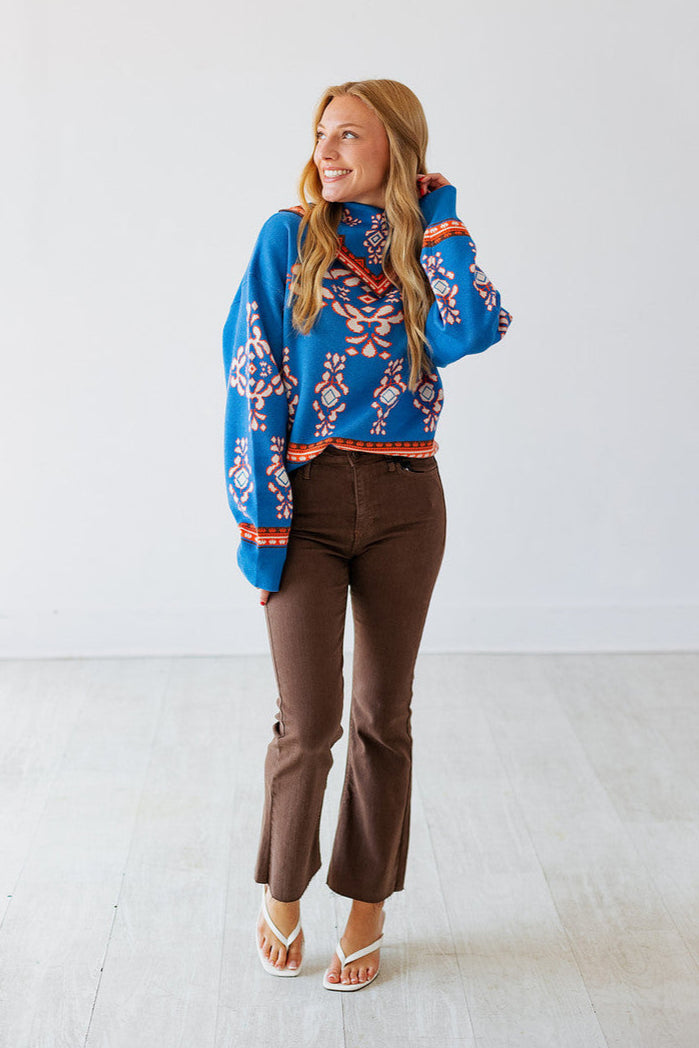 VINTAGE BROWN CROP FLARE JEANS