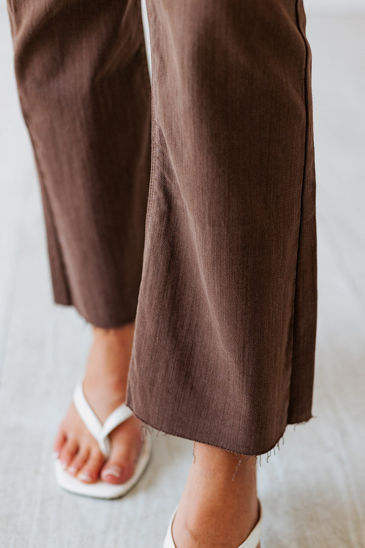 VINTAGE BROWN CROP FLARE JEANS
