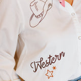 WESTERN EMBROIDERED BUTTON UP