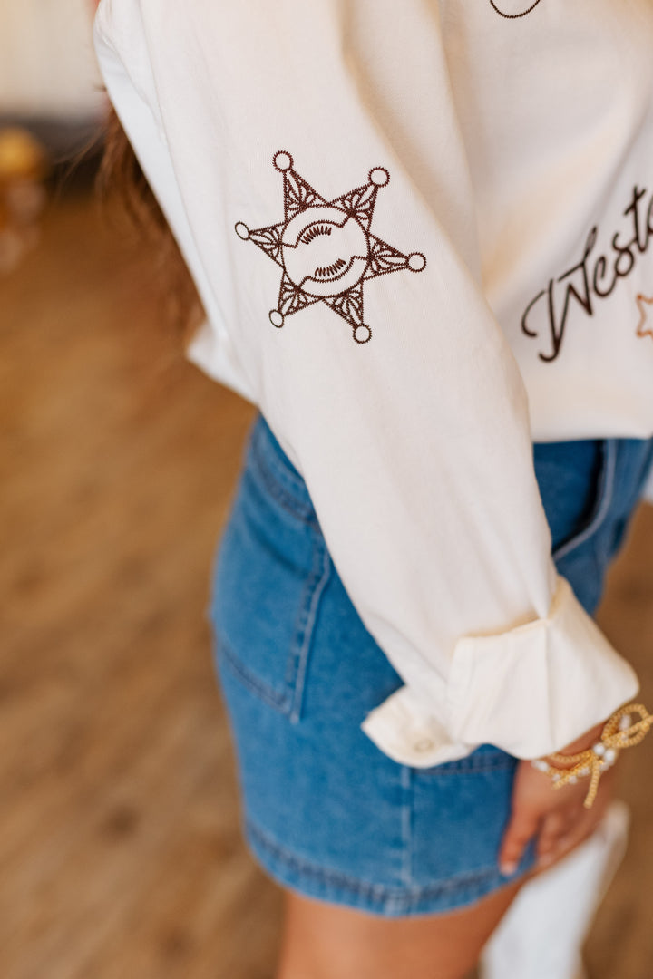 WESTERN EMBROIDERED BUTTON UP