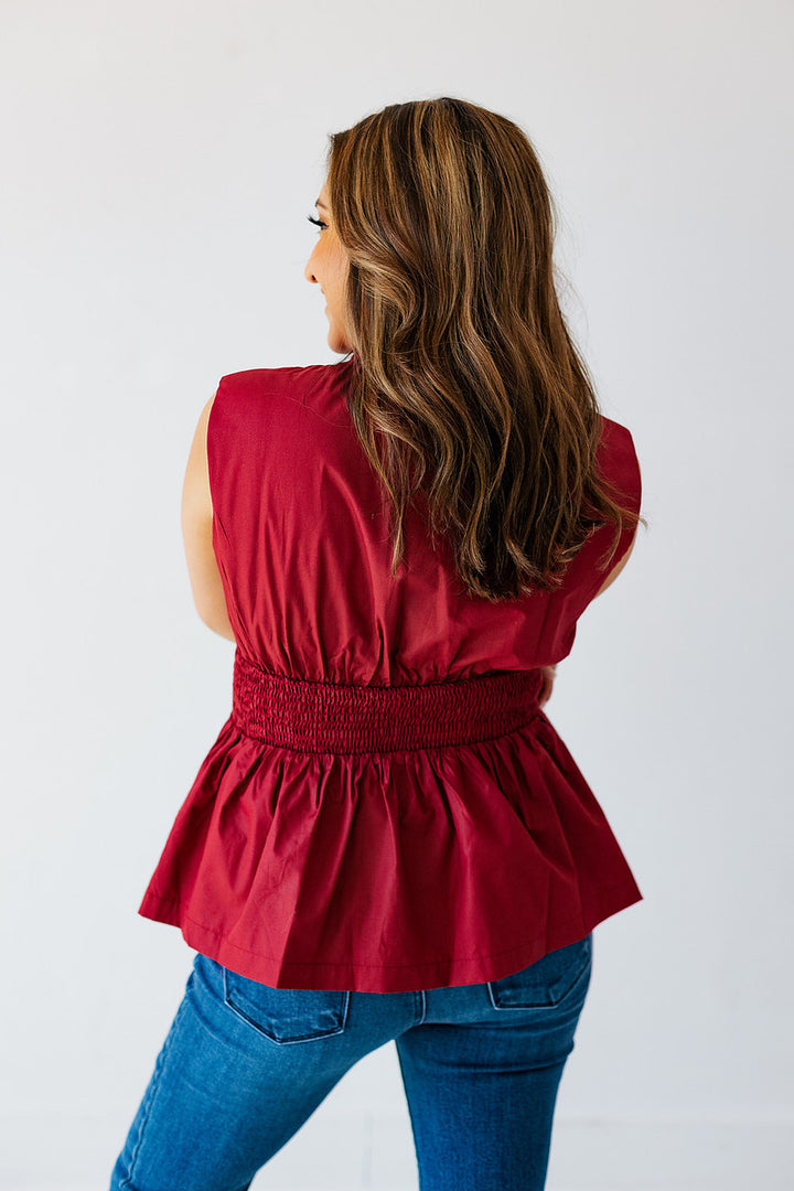 BURGUNDY ZIP UP TOP