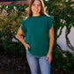 HEART ON YOUR RUFFLE SLEEVE TOP GREEN
