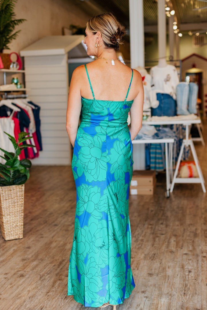 NOVA FLORAL SILK MAXI DRESS