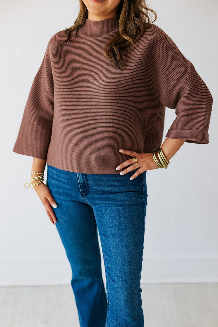 EVERYONE'S FAVORITE RIBBED PULLOVER SWEATER- MOUSSE