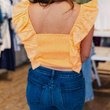 JUST PEACHY EYELET TOP