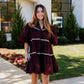 GIMME MORE TIERED DRESS: BROWN
