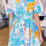 MYKONOS PRINT SHIRT DRESS