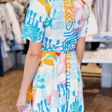 MYKONOS PRINT SHIRT DRESS