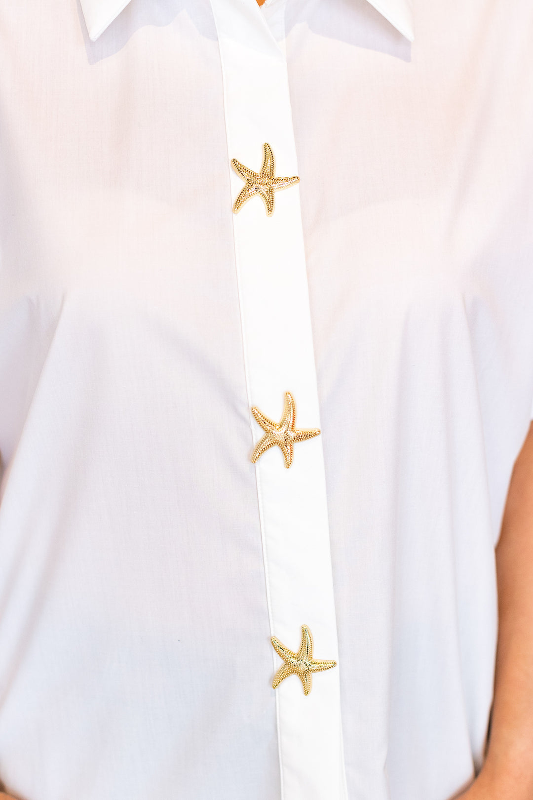 GOLD STARFISH BUTTON UP BLOUSE