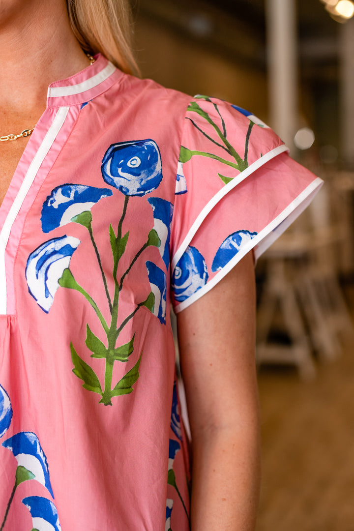 PENELOPE PINK FLORAL BLOUSE