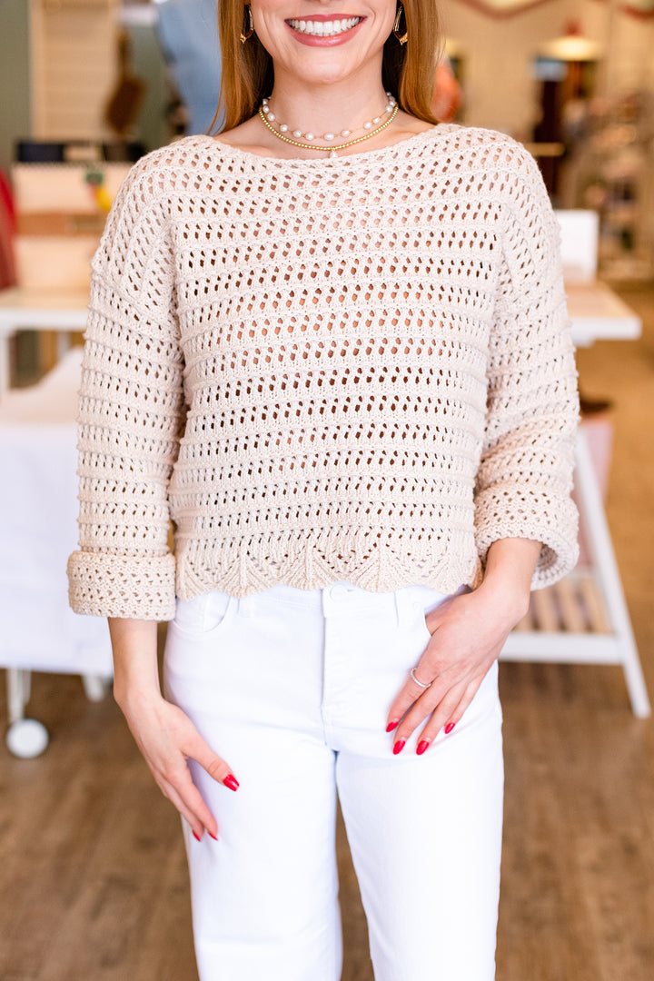 BREEZY CROCHET LONGSLEEVE TOP