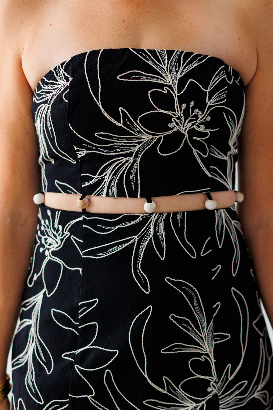 EMBROIDERED CUT OUT BEAD DRESS