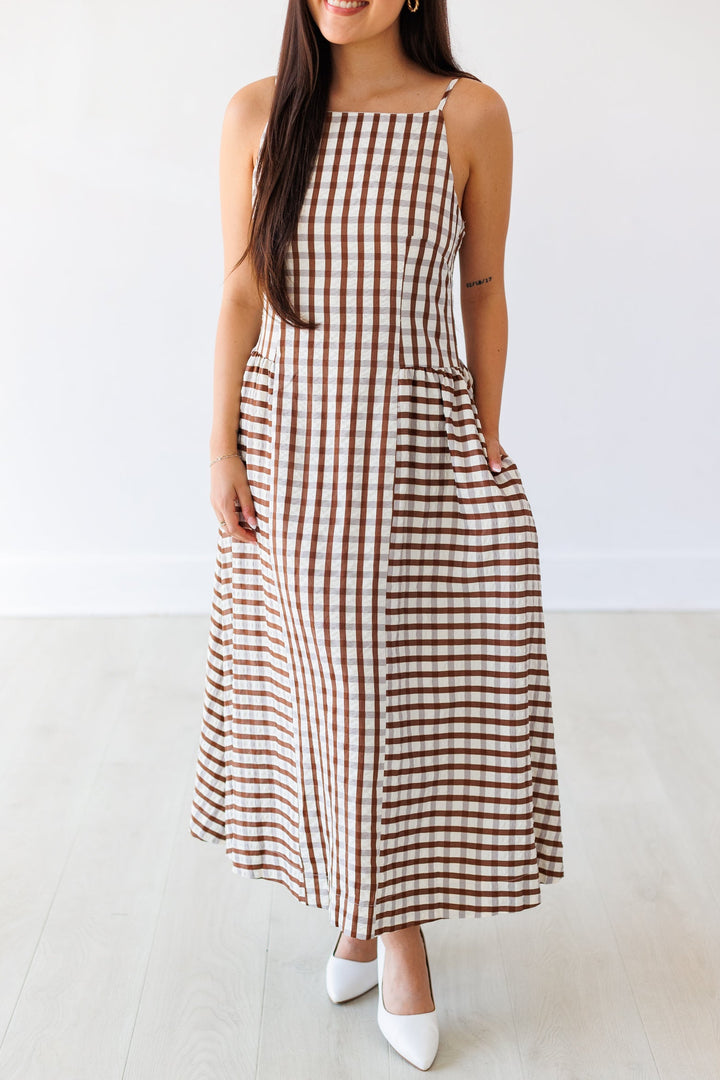 BROWN SUGAR GINGHAM DRESS