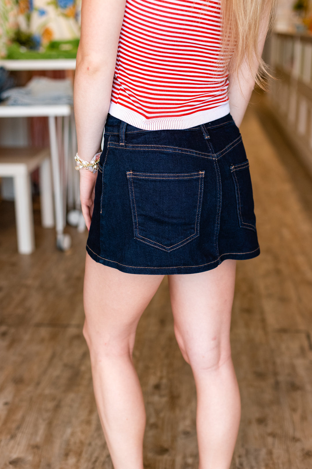 MARINA DARKEST WASH DENIM SKORT