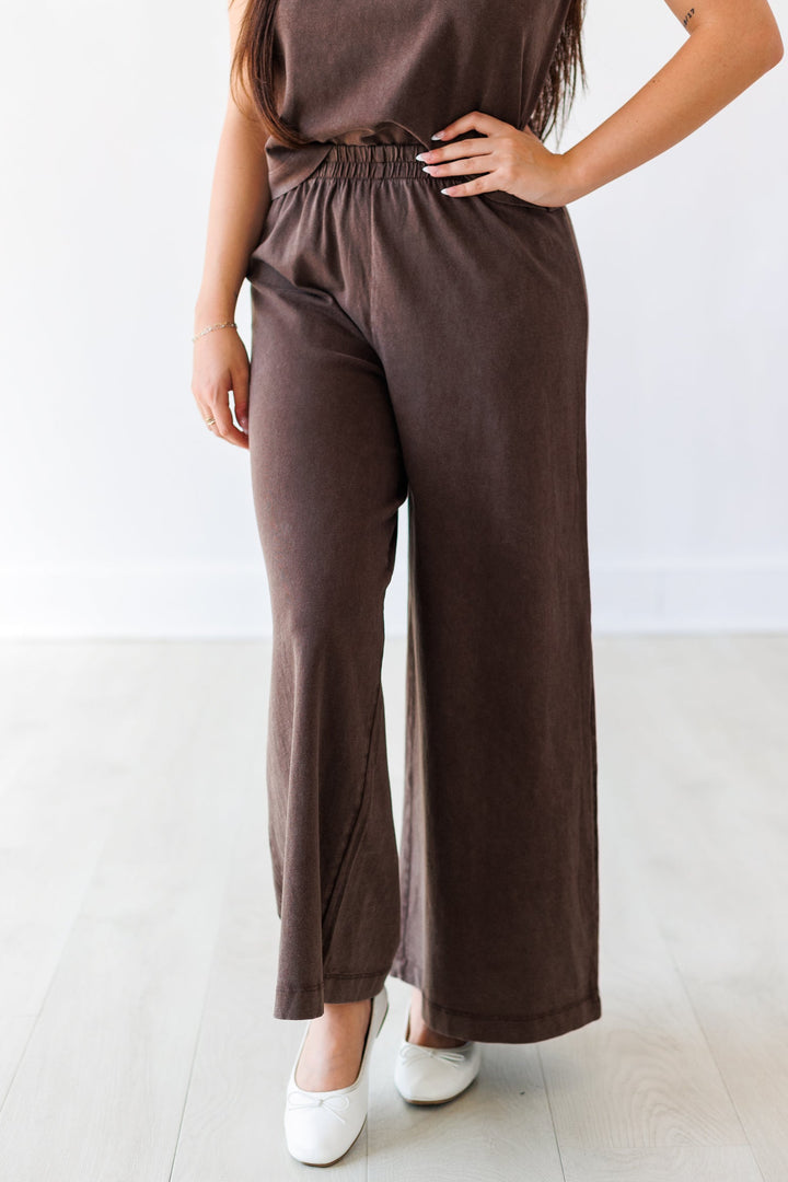 Z SUPPLY: DARK CHOCOLATE SCOUT JERSEY CROP FLARE PANT