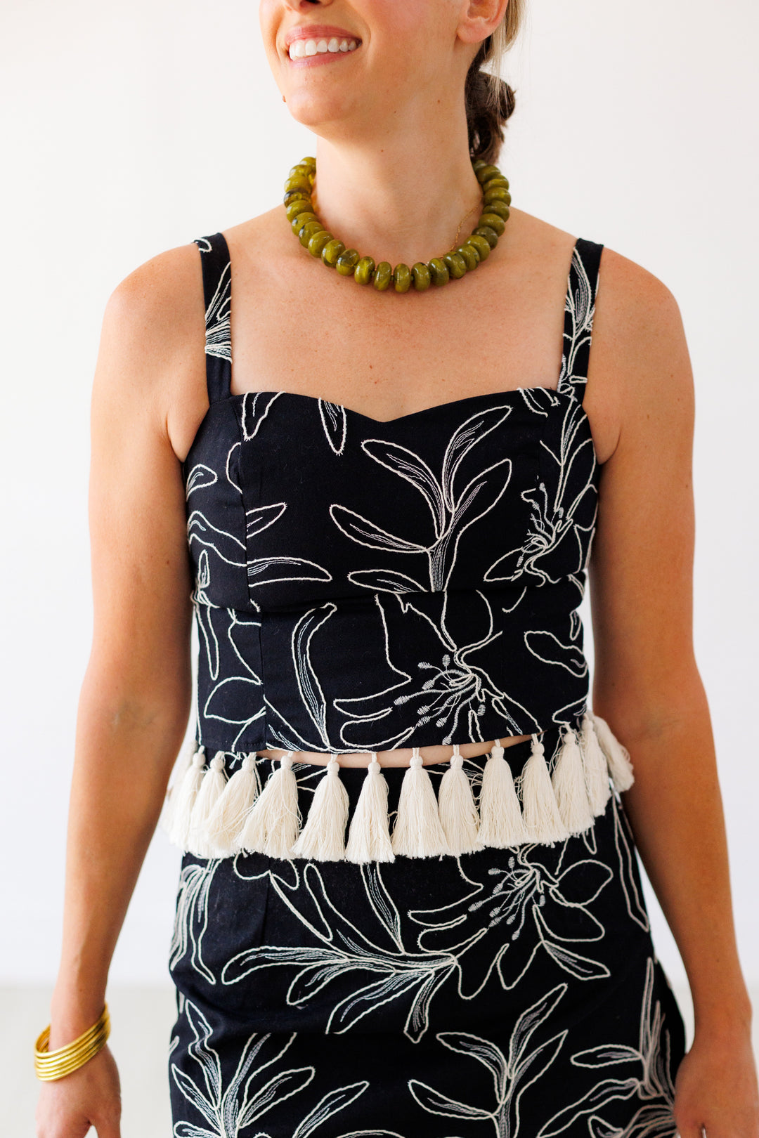 ON VACAY TASSEL TRIM TOP