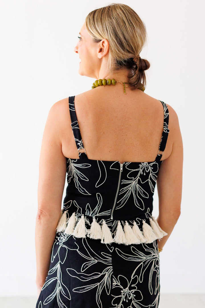 ON VACAY TASSEL TRIM TOP