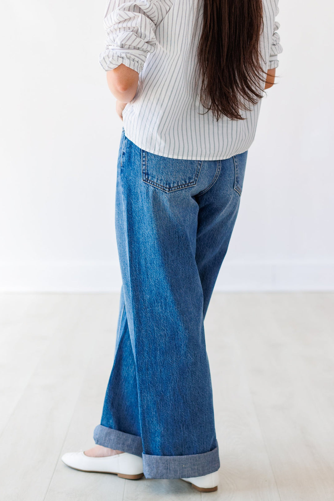 Z SUPPLY: THE HEADTURNER H/R WIDE LEG JEAN - HUSH