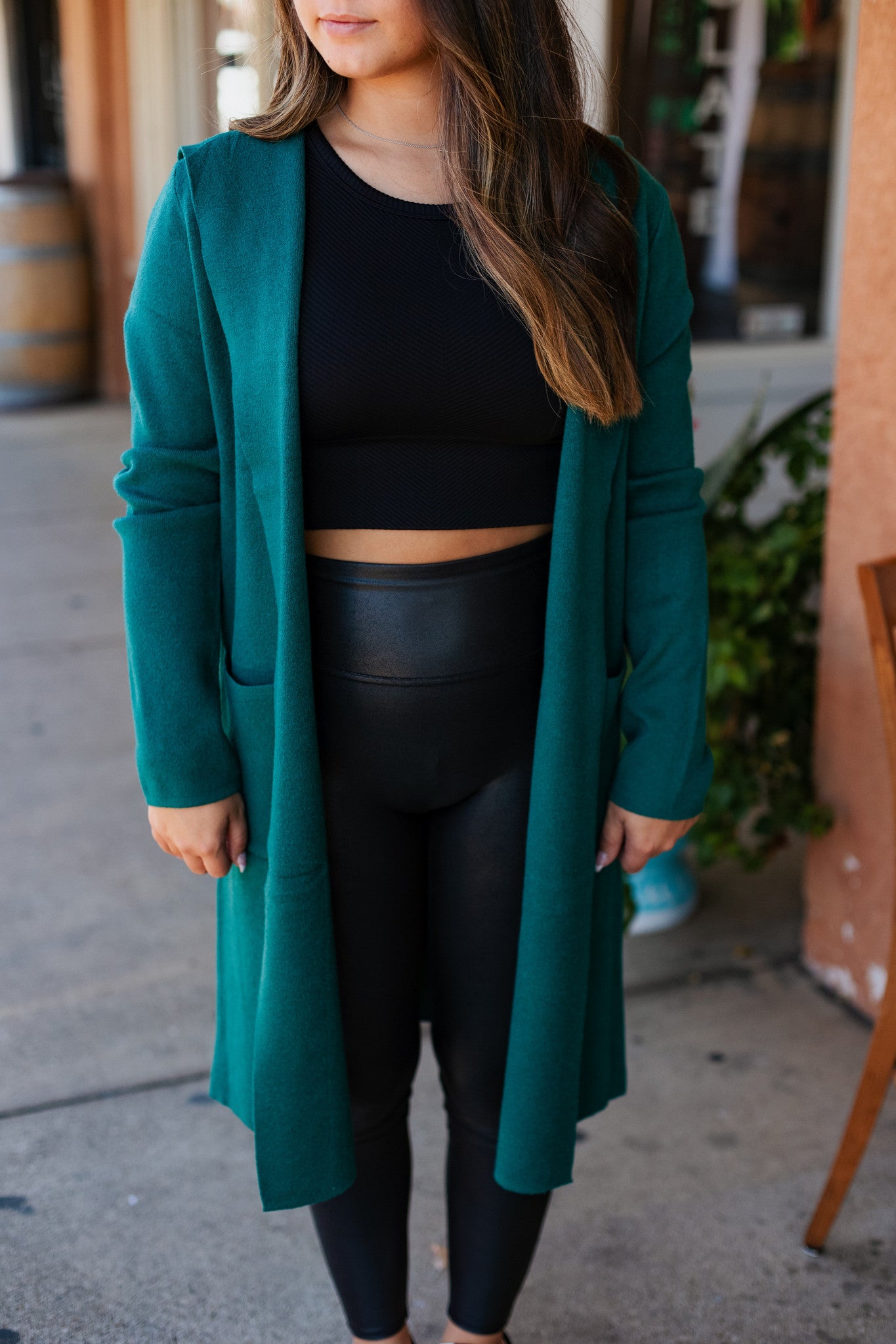 OH SO COZY HOODED COATIGAN / FOREST GREEN