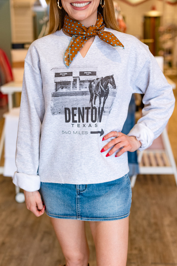DENTON LOVE GRAPHIC SWEATSHIRT- GREY