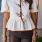 LINEN & LEATHER TIE TOP