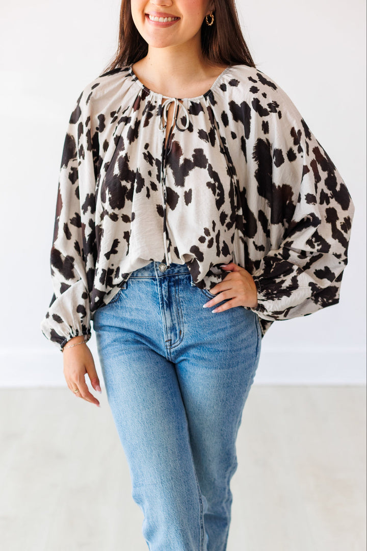 COW PRINT BLOUSE